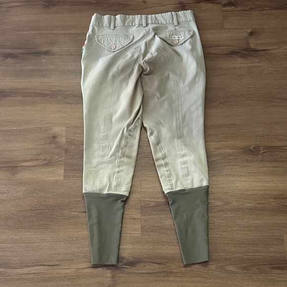 🐴 Woman's Tan AA Prestige Scholler Knee Patch Mid Rise Breeches. Size 42/26 US 🐴 - Picture 4 of 6